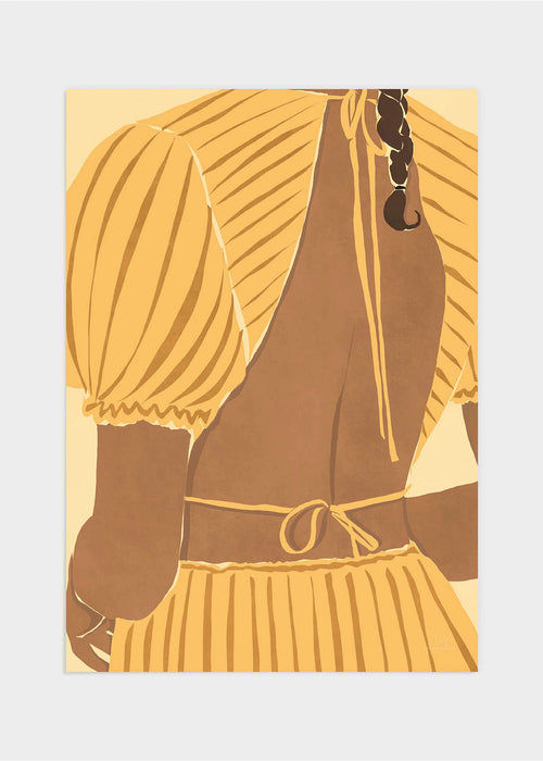 Striped summer dress poster