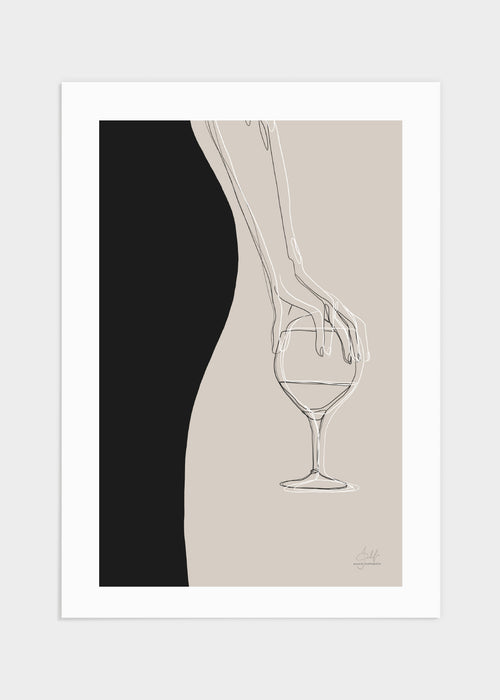 Black dress & wine