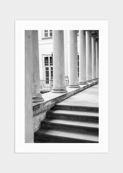 Łazienki park column b&w poster