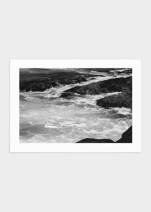 The pacific ocean b&w poster