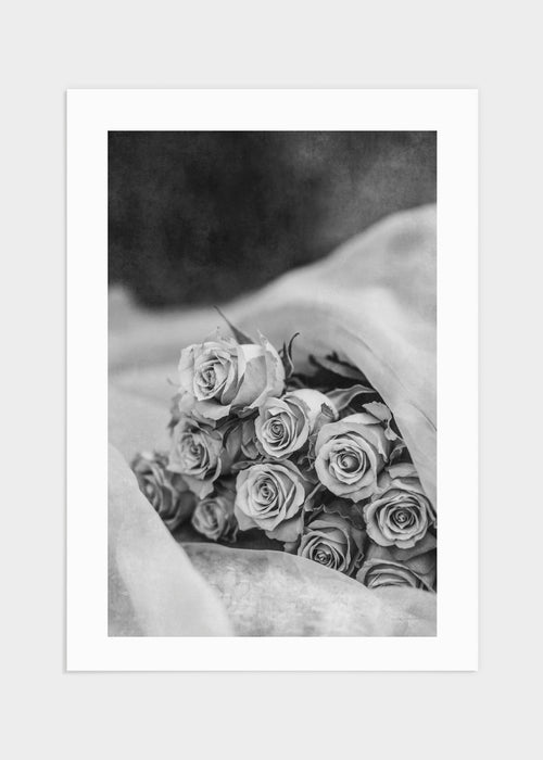 Big bouquet b&w poster