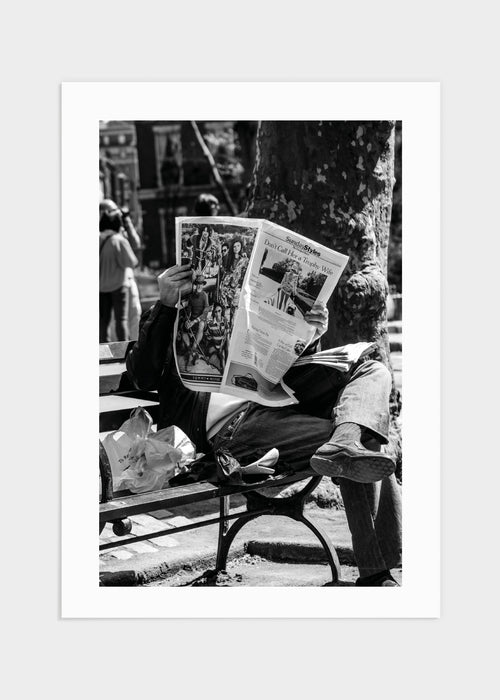 Reading newspaper new york poster