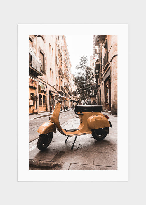 Yellow vespa poster