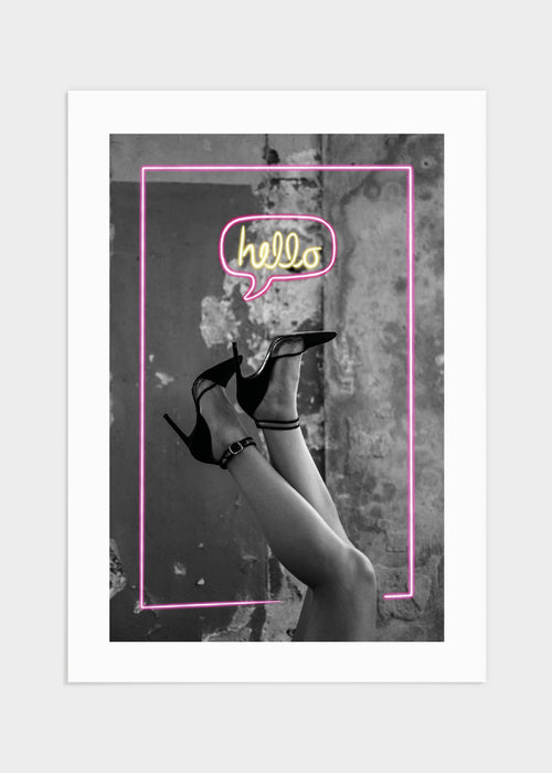 Hello neon poster