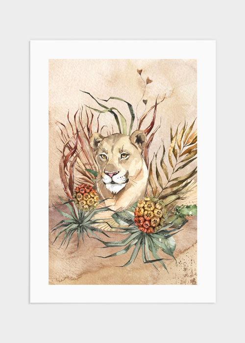 Lion savannah poster