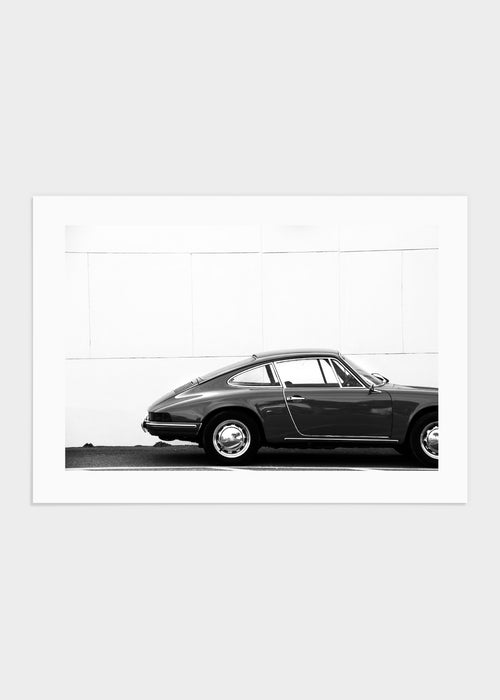 Retro car b&w poster