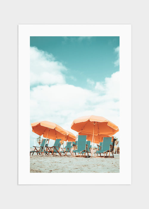 Retro sunbeds poster