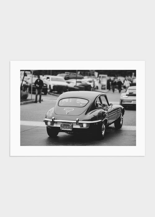 Driving retro car poster