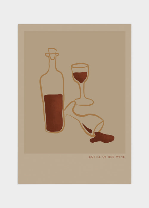 Bottle of red wine poster
