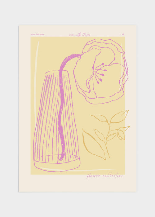 Vase with stripes poster