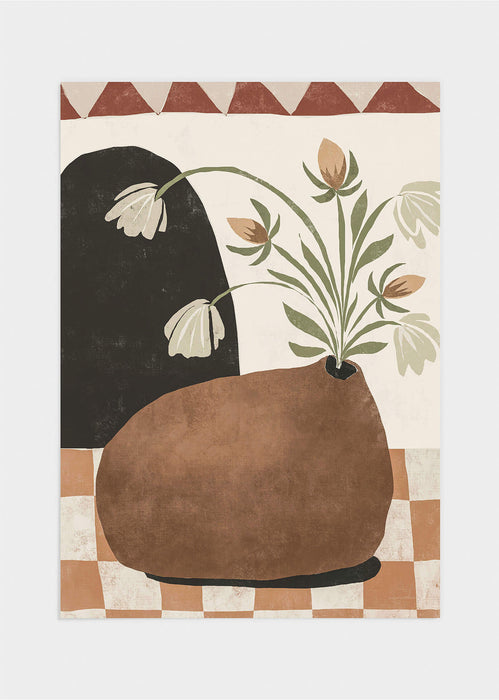 Brown flower vase poster