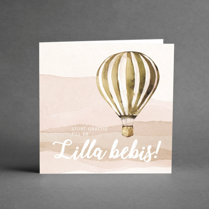 LILLA BEBIS LUFTBALONG - GRATULATIONSKORT