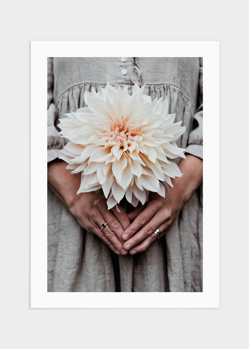 Big flower & linen dress poster