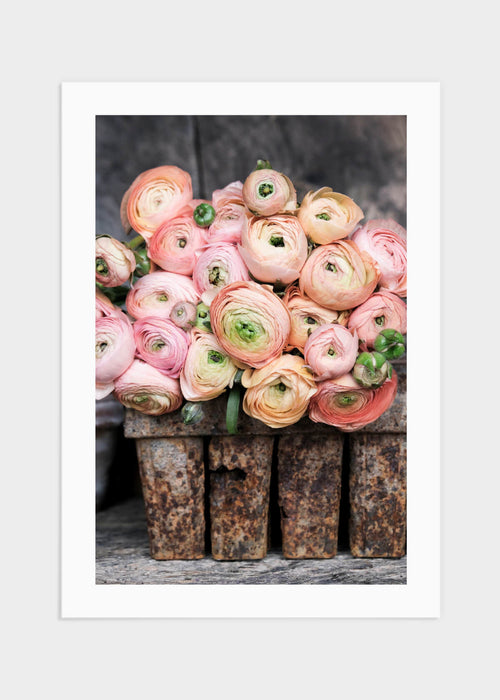 Flowers in rustic box poster