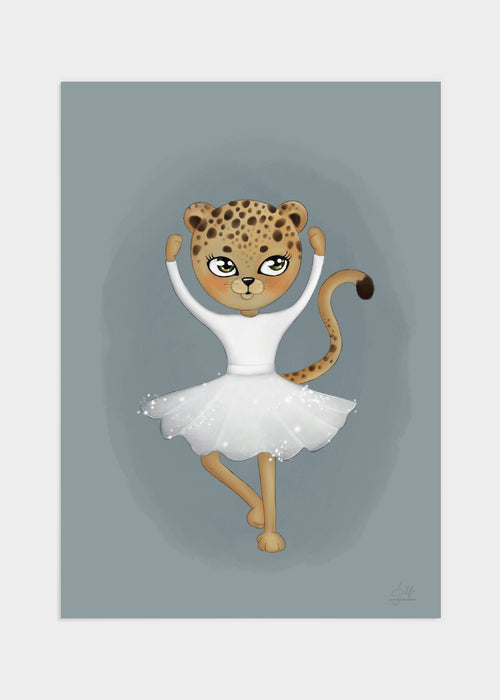 Baby ballet leopard poster