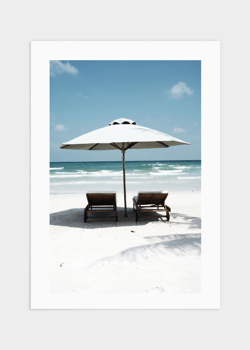 Tropical sunbeds poster