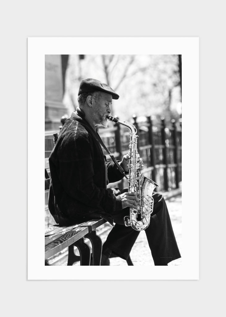 Saxophone man new york poster