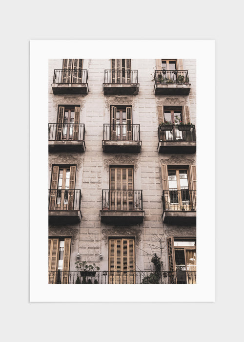 Barcelona balconies poster