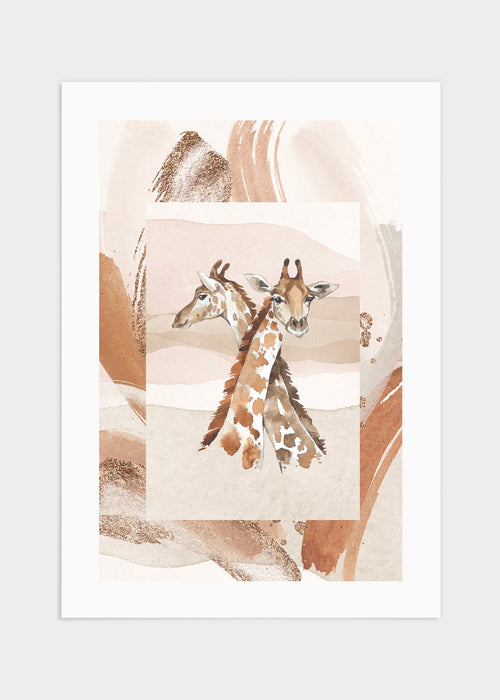 Two giraffes poster