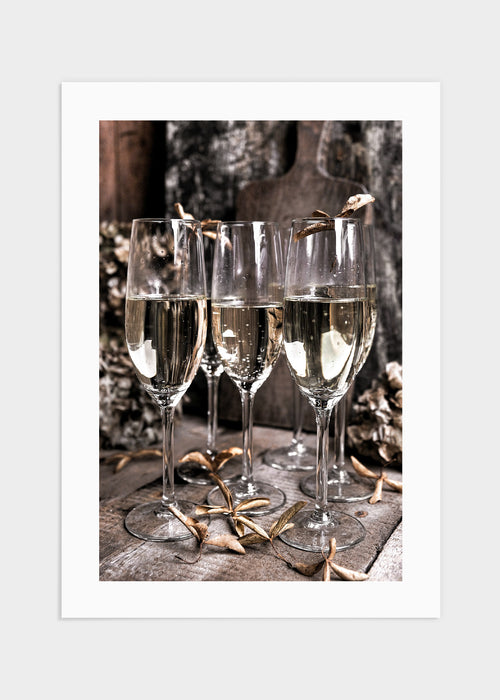 Champagne glasses poster