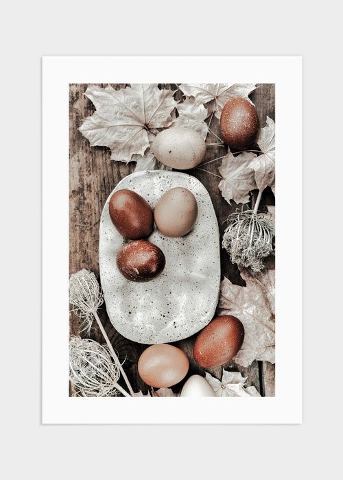 Eggs & leaves poster