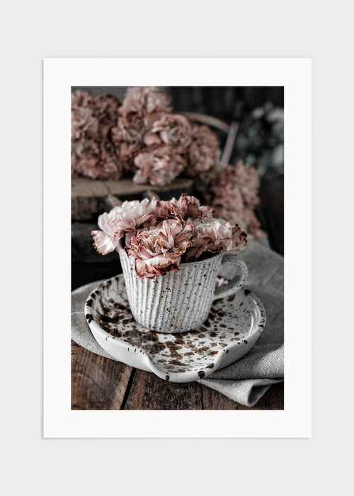 Cup with flowers poster