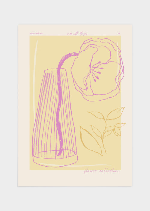 Vase with stripes poster