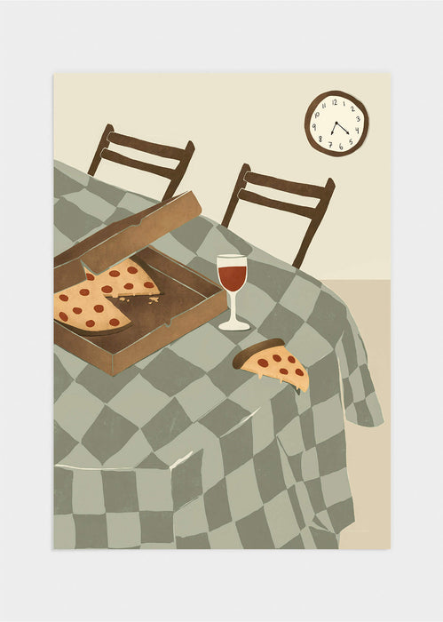 Pizza & wine poster