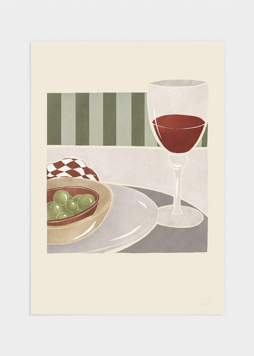 Olives & wine poster