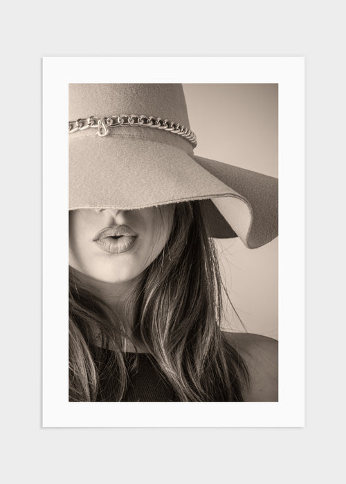 Woman with hat poster
