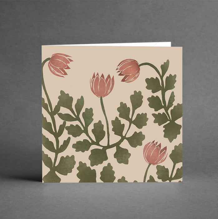 Pink flowers - Gratulationskort